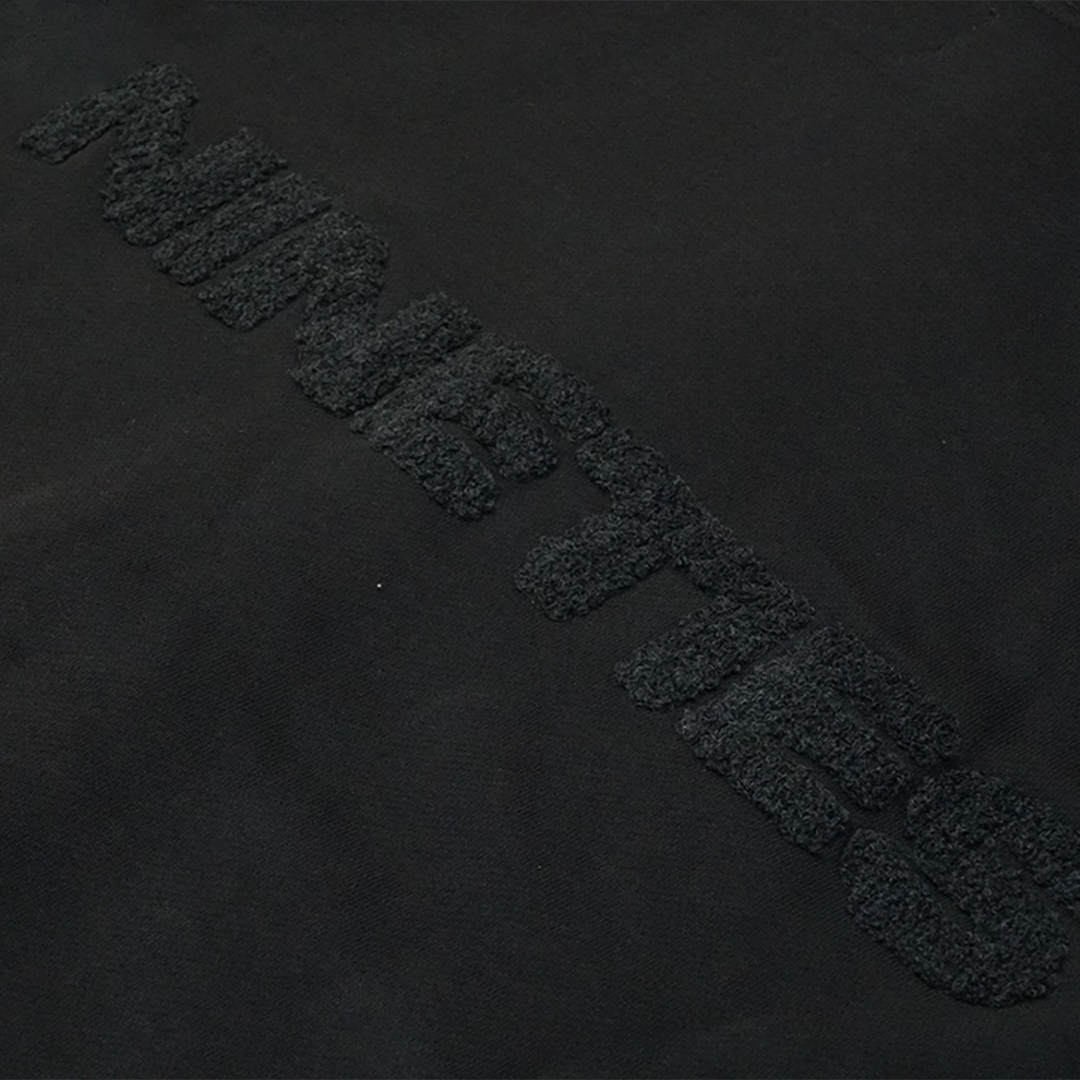 Chenille Zip Up Hoodie Washed Black