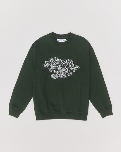Record Crewneck Green